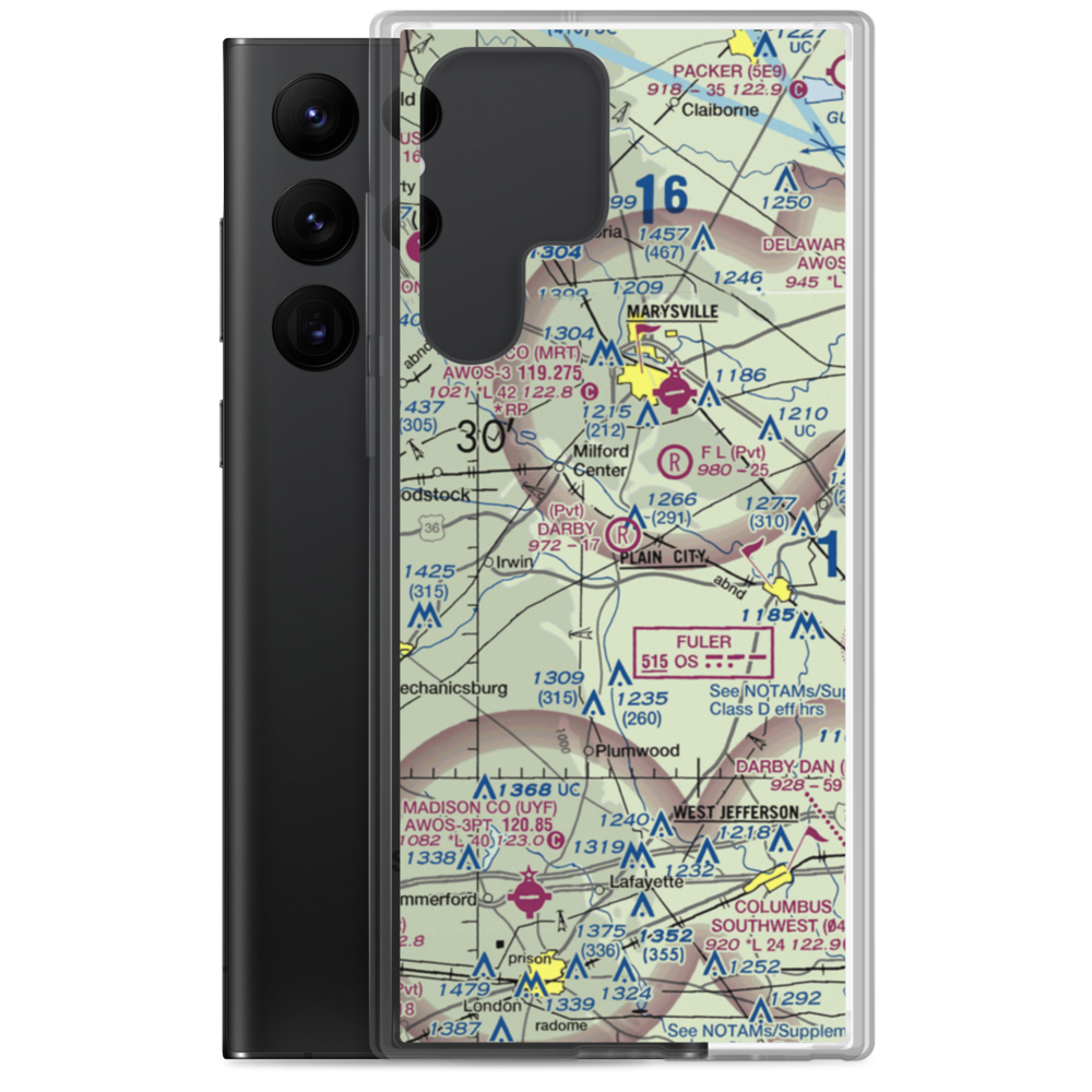 Darby Airport (OH93) VFR Sectional Samsung Case Samsung Galaxy S22 Ultra model shown