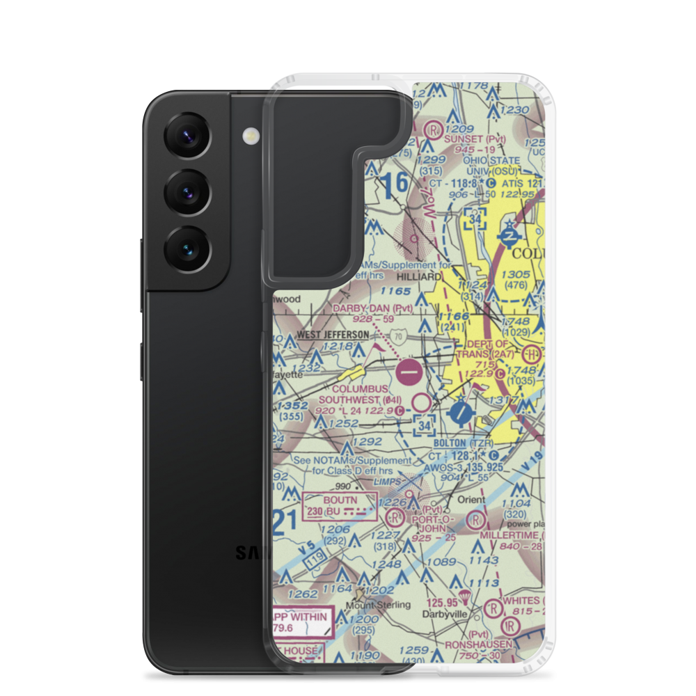 Darby Dan Airport (6I6) VFR Sectional Samsung Case Samsung Galaxy S22 model shown