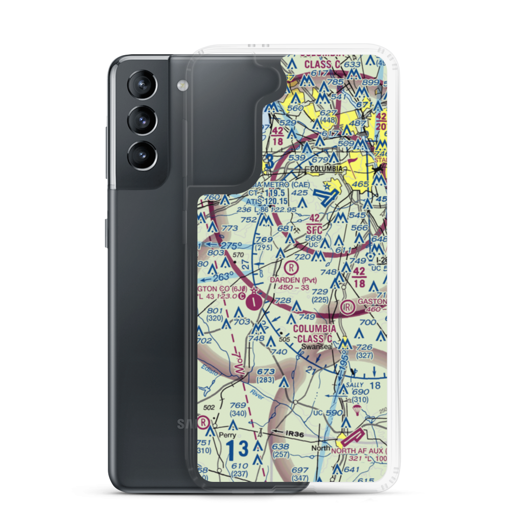 Darden Airport (SC13) VFR Sectional Samsung Case Samsung Galaxy S21 model shown