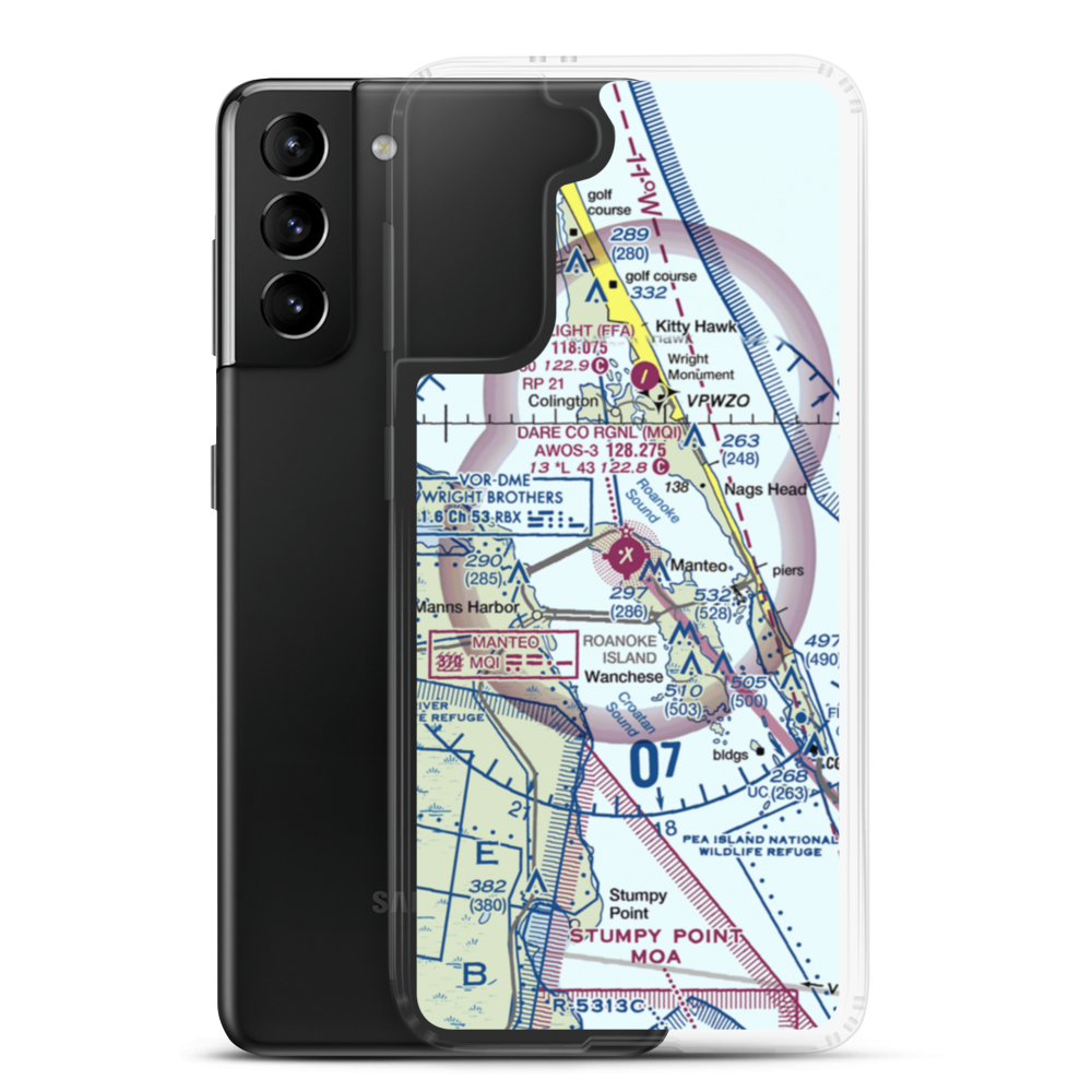 Dare County Regional Airport (MQI) VFR Sectional Samsung Case Samsung Galaxy S21 Plus model shown