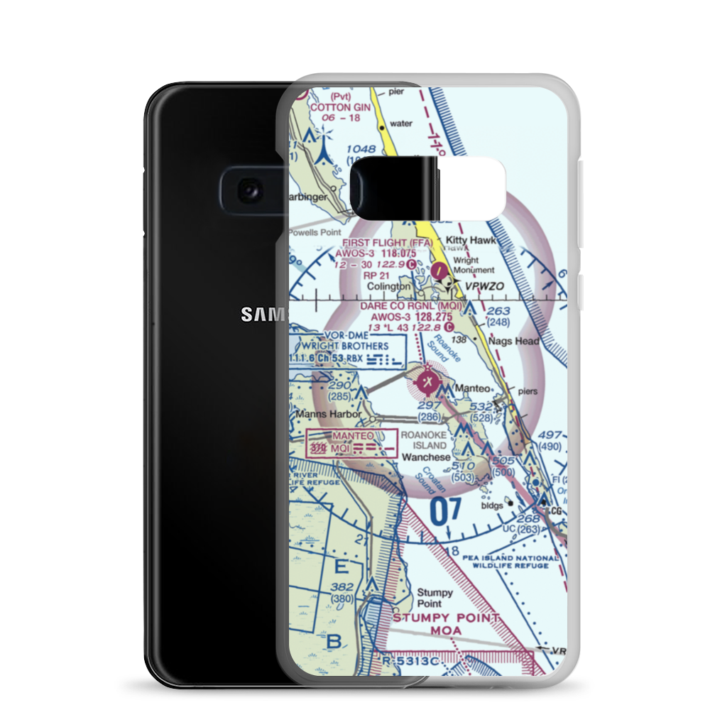 Dare County Regional Airport (MQI) VFR Sectional Samsung Case Samsung Galaxy S10e model shown