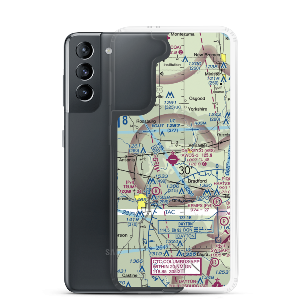 Darke County Airport (VES) VFR Sectional Samsung Case Samsung Galaxy S21 model shown