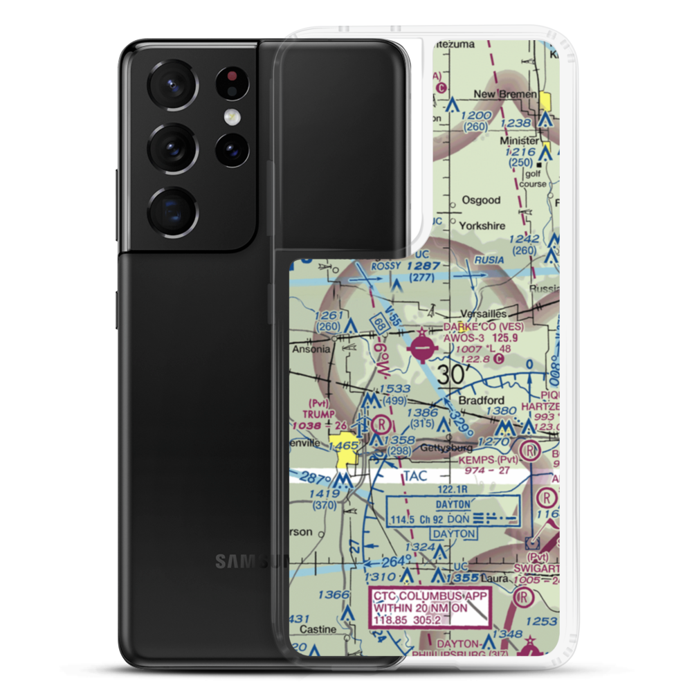 Darke County Airport (VES) VFR Sectional Samsung Case Samsung Galaxy S21 Ultra model shown