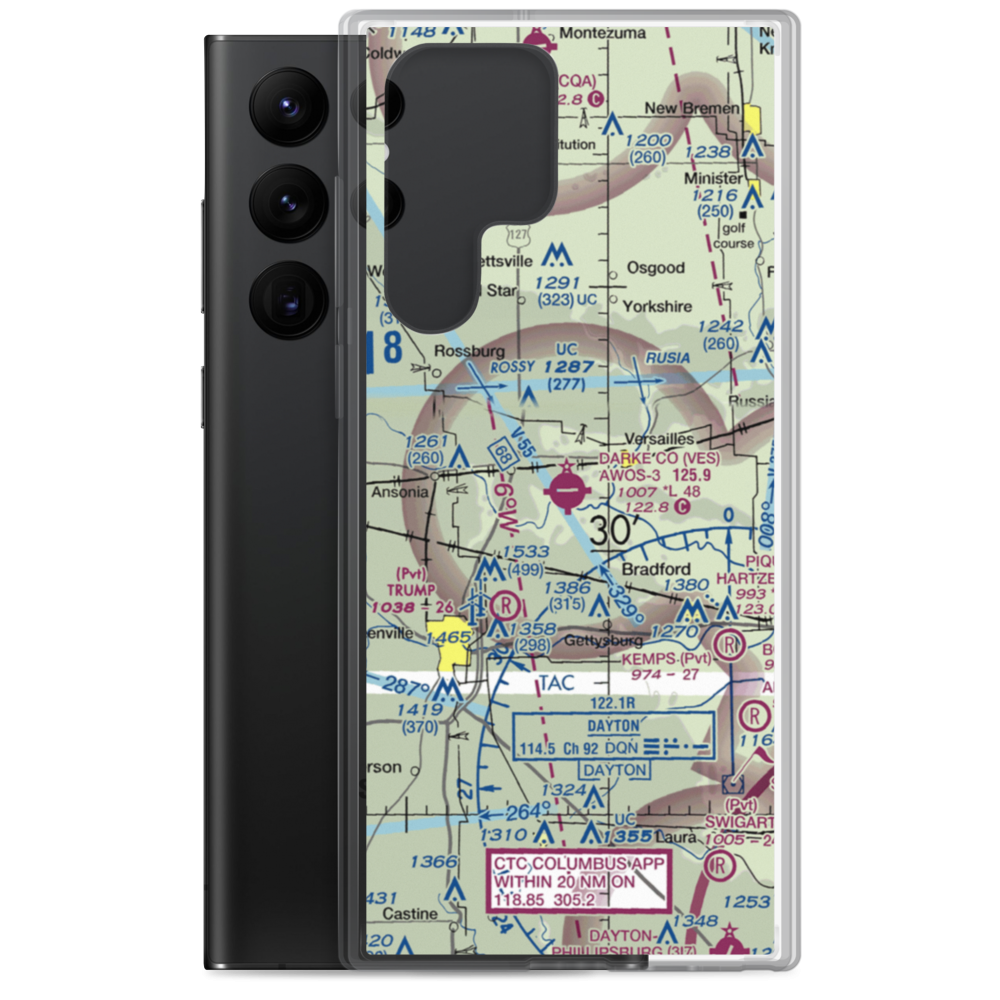 Darke County Airport (VES) VFR Sectional Samsung Case Samsung Galaxy S22 Ultra model shown