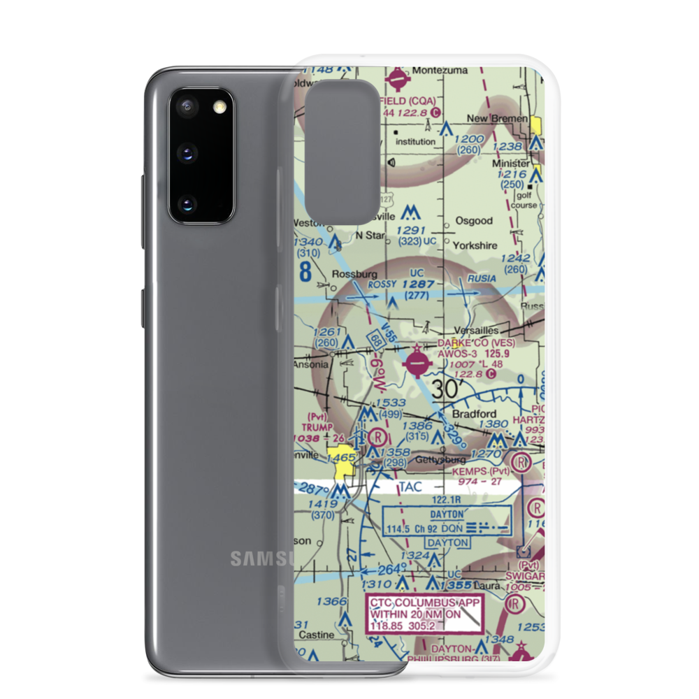 Darke County Airport (VES) VFR Sectional Samsung Case Samsung Galaxy S20 model shown