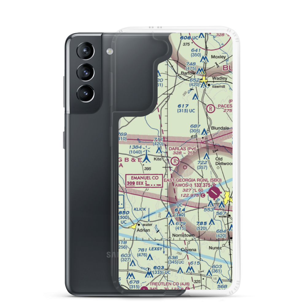 Darla's Airport (15GA) VFR Sectional Samsung Case Samsung Galaxy S21 model shown