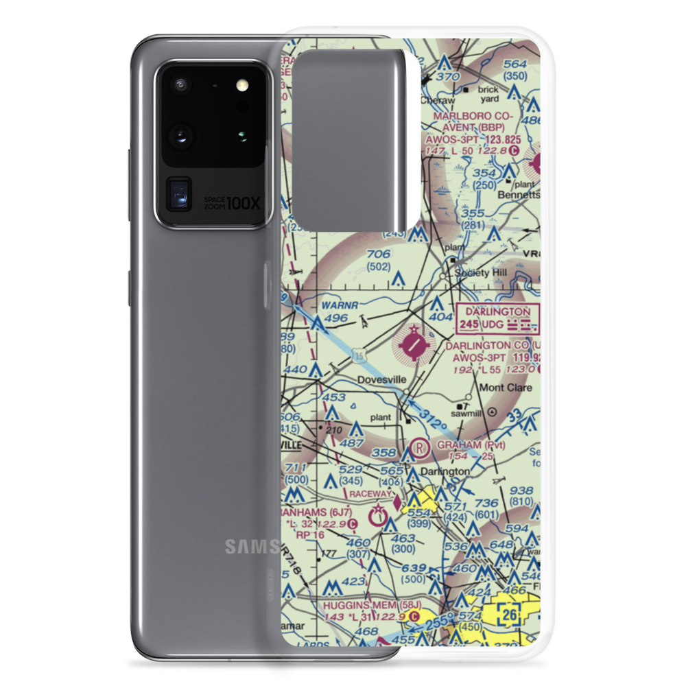 Darlington County Airport (UDG) VFR Sectional Samsung Case Samsung Galaxy S20 Ultra model shown