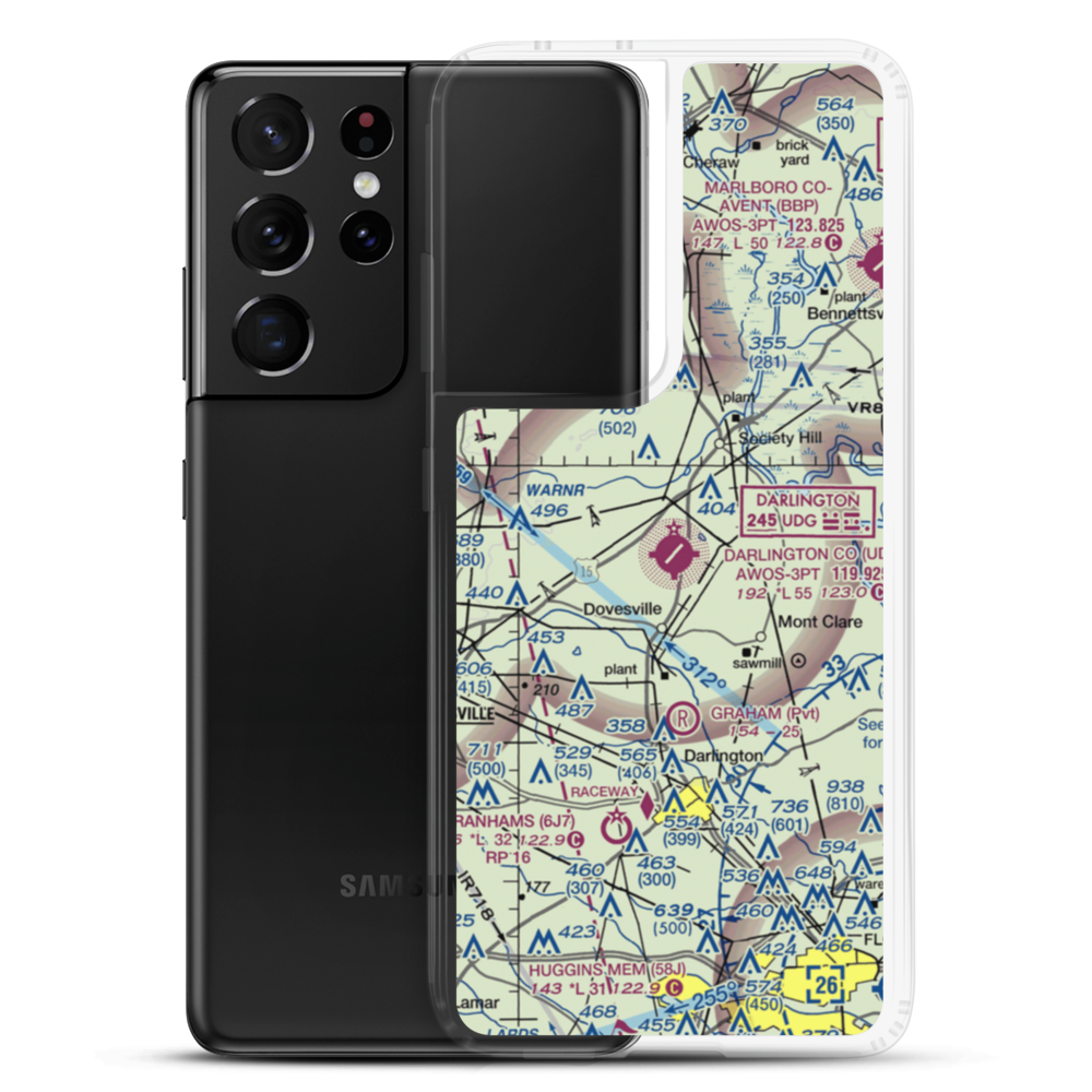 Darlington County Airport (UDG) VFR Sectional Samsung Case Samsung Galaxy S21 Ultra model shown