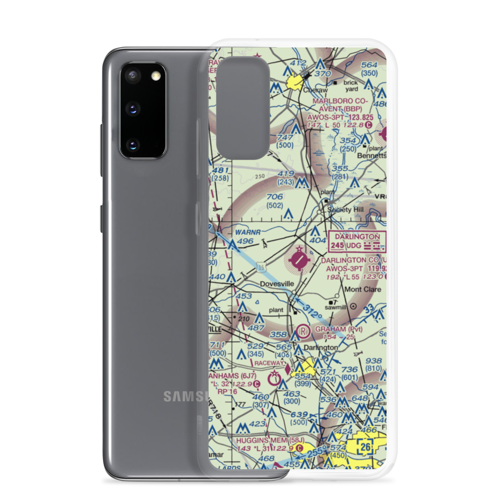 Darlington County Airport (UDG) VFR Sectional Samsung Case Samsung Galaxy S20 model shown