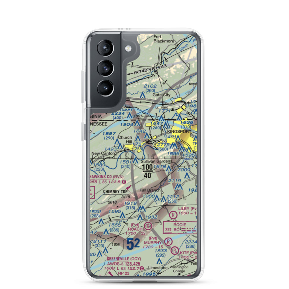 Darnell's Field (77TN) VFR Sectional Samsung Case Samsung Galaxy S21 model shown