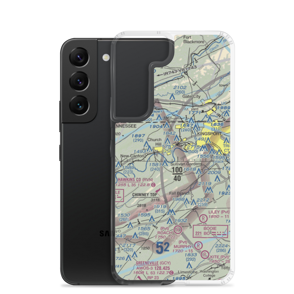 Darnell's Field (77TN) VFR Sectional Samsung Case Samsung Galaxy S22 model shown