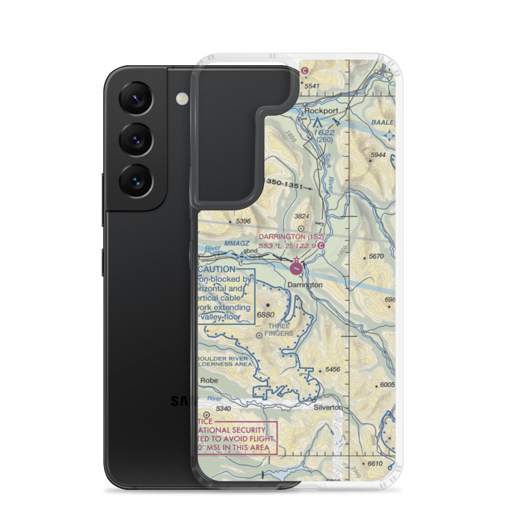 Darrington Municipal Airport (1S2) VFR Sectional Samsung Case Samsung Galaxy S22 model shown