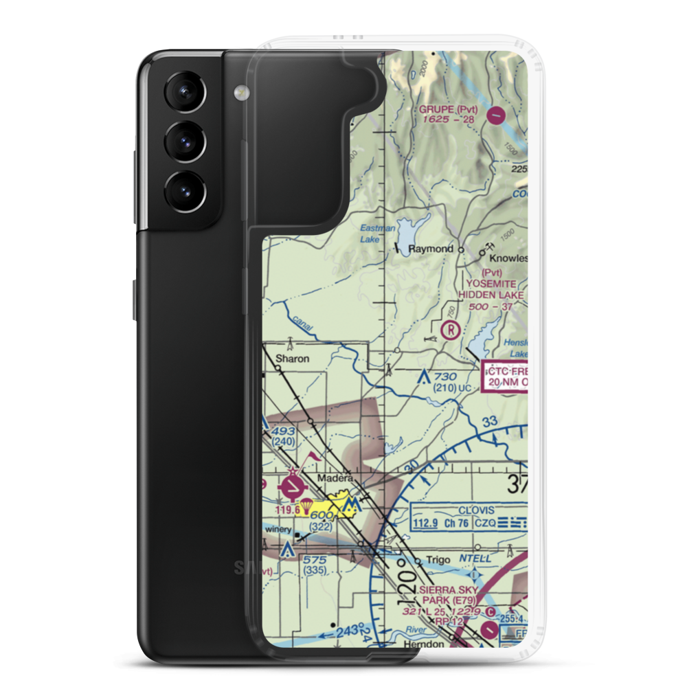 Daulton Airport (77CA) VFR Sectional Samsung Case Samsung Galaxy S21 Plus model shown