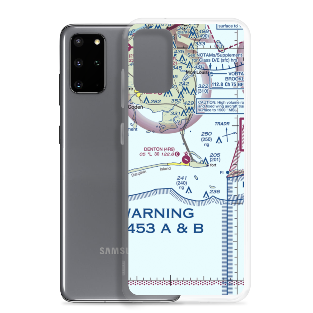 Dauphin Island Airport (4R9) VFR Sectional Samsung Case Samsung Galaxy S20 Plus model shown