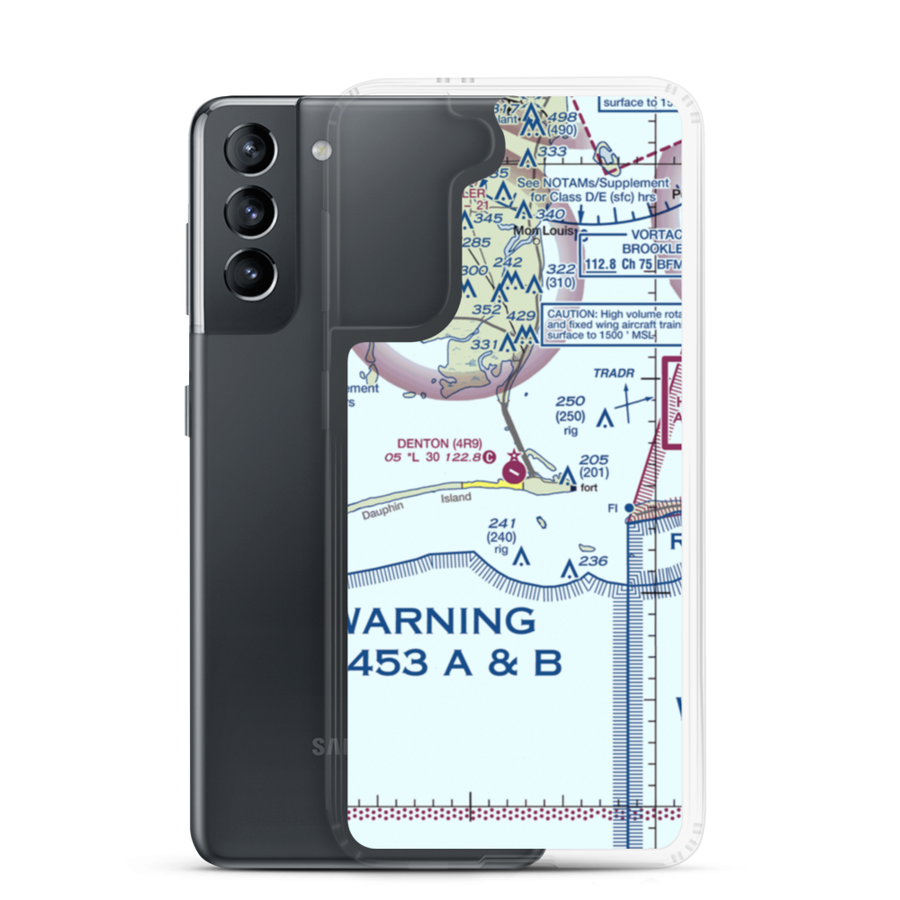 Dauphin Island Airport (4R9) VFR Sectional Samsung Case Samsung Galaxy S21 model shown