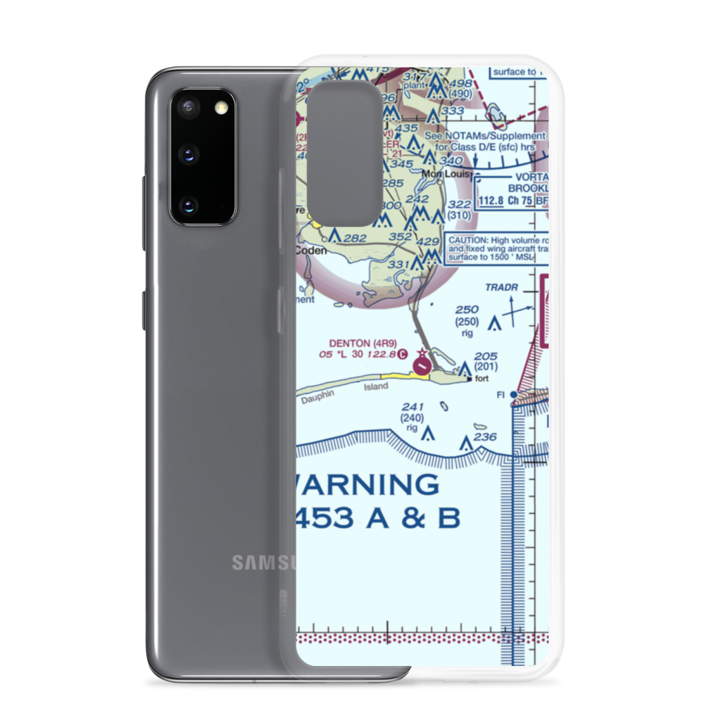Dauphin Island Airport (4R9) VFR Sectional Samsung Case Samsung Galaxy S20 model shown