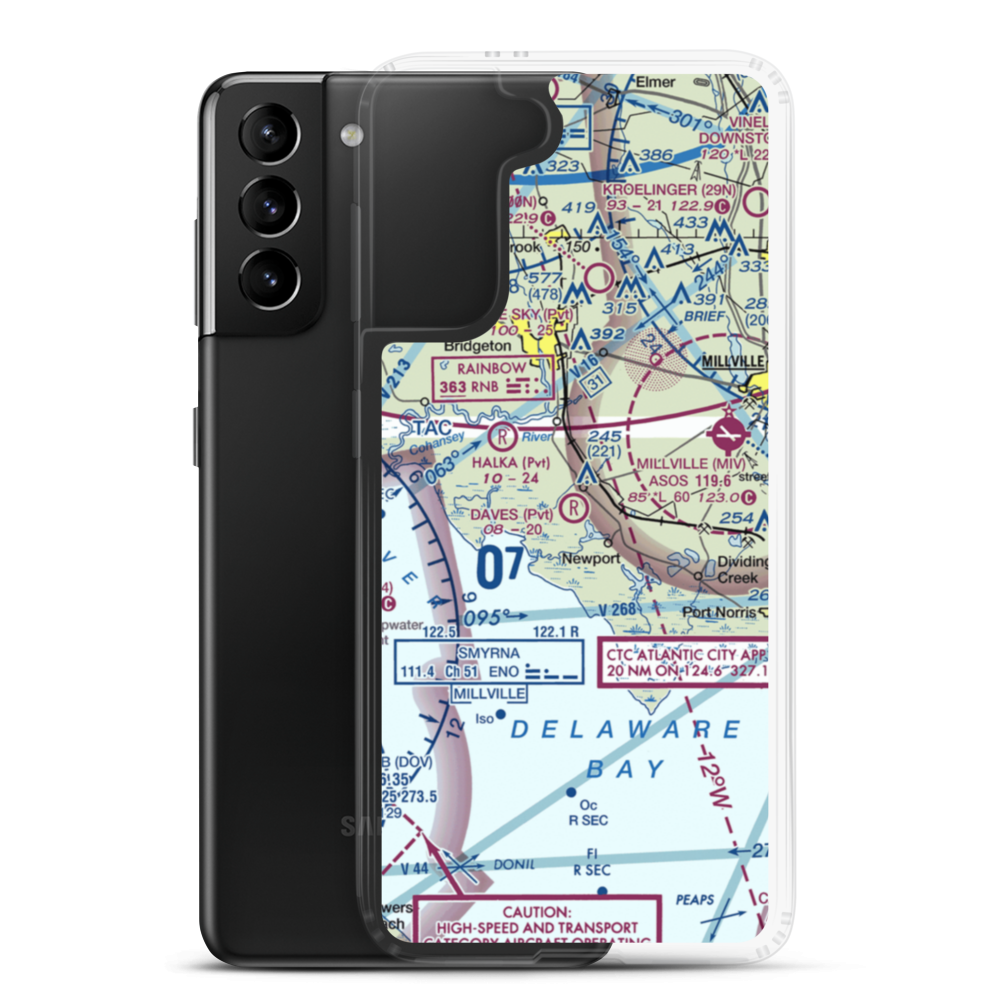 Dave's Aerodrome (7NJ9) VFR Sectional Samsung Case Samsung Galaxy S21 Plus model shown