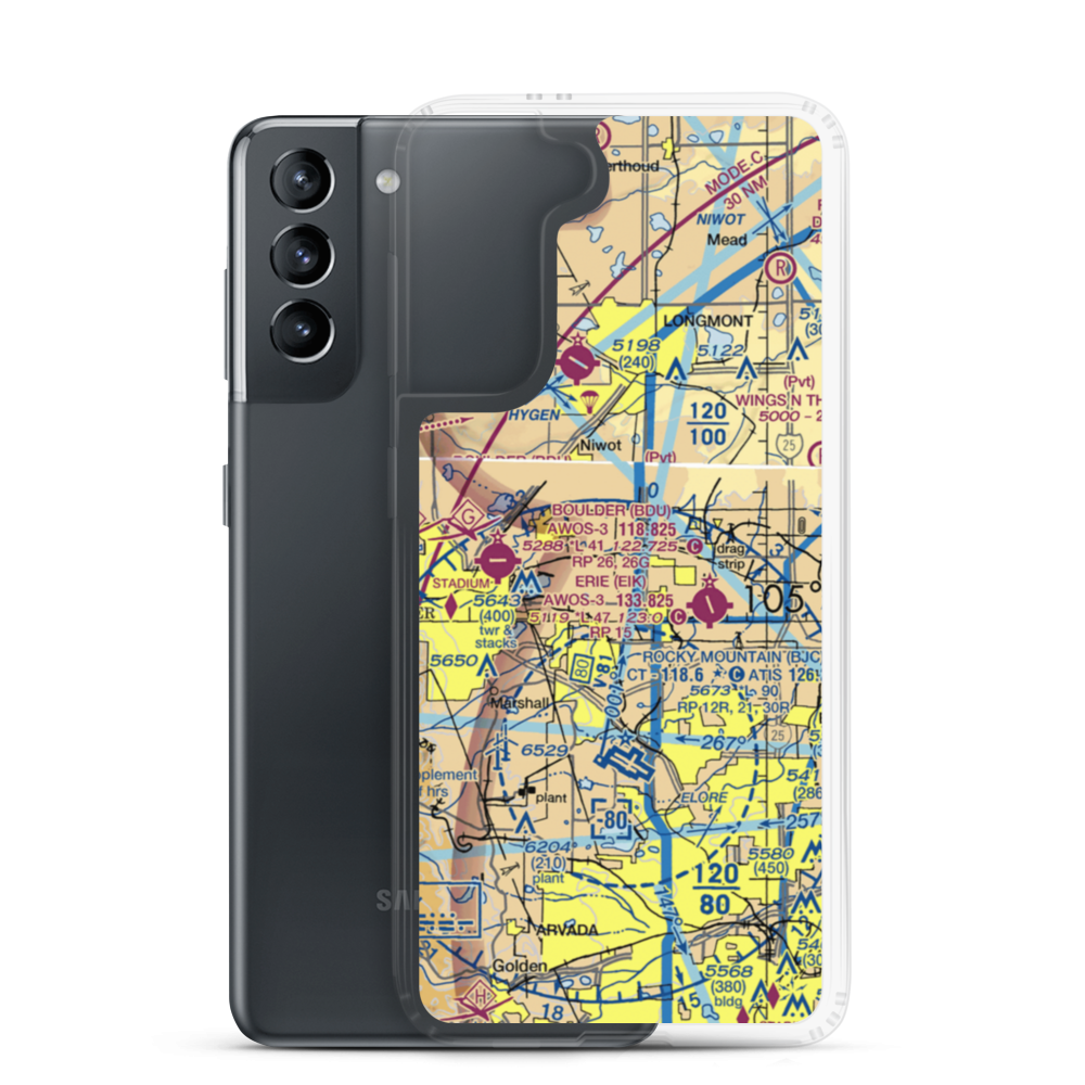 Dave's Airport (0CO1) VFR Sectional Samsung Case Samsung Galaxy S21 model shown