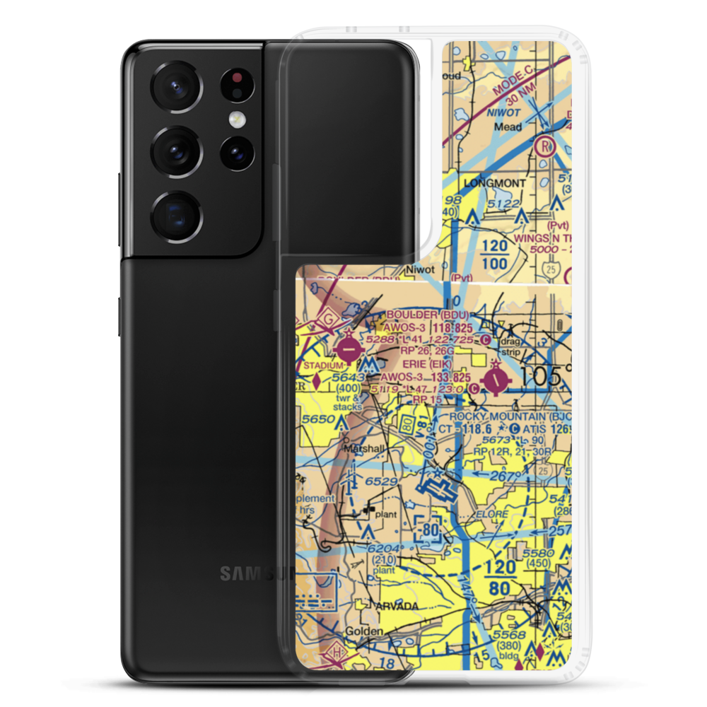 Dave's Airport (0CO1) VFR Sectional Samsung Case Samsung Galaxy S21 Ultra model shown
