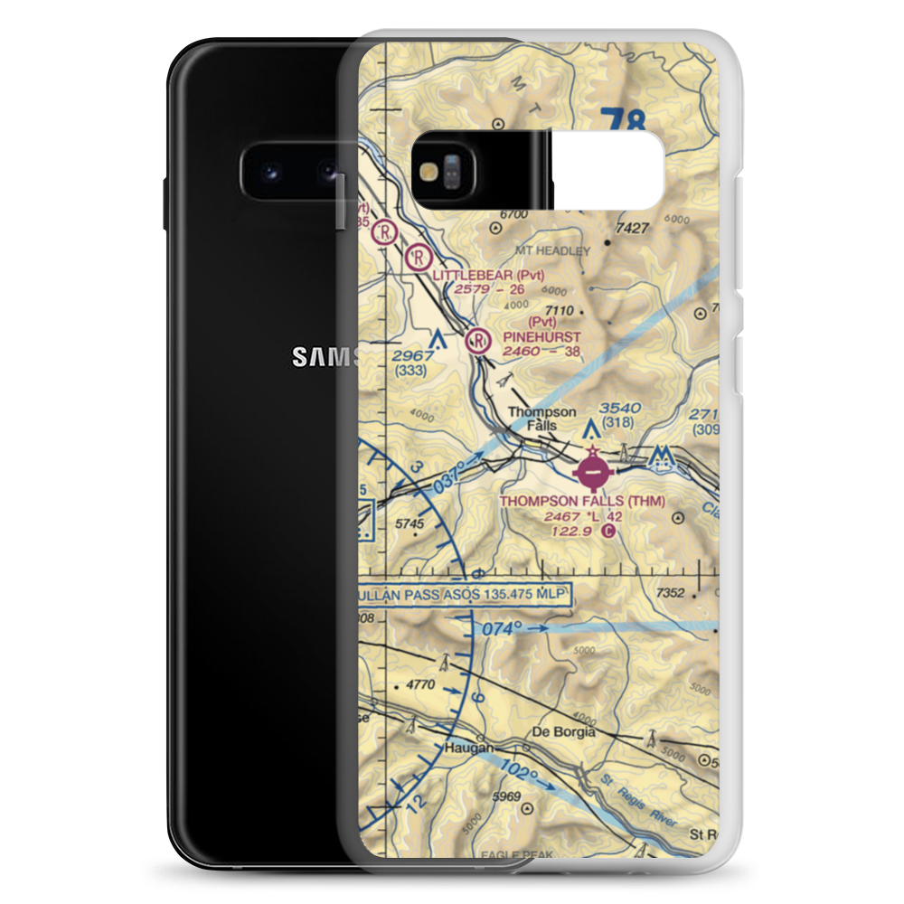 Dave's Landing Seaplane Base (MT92) VFR Sectional Samsung Case Samsung Galaxy S10+ model shown