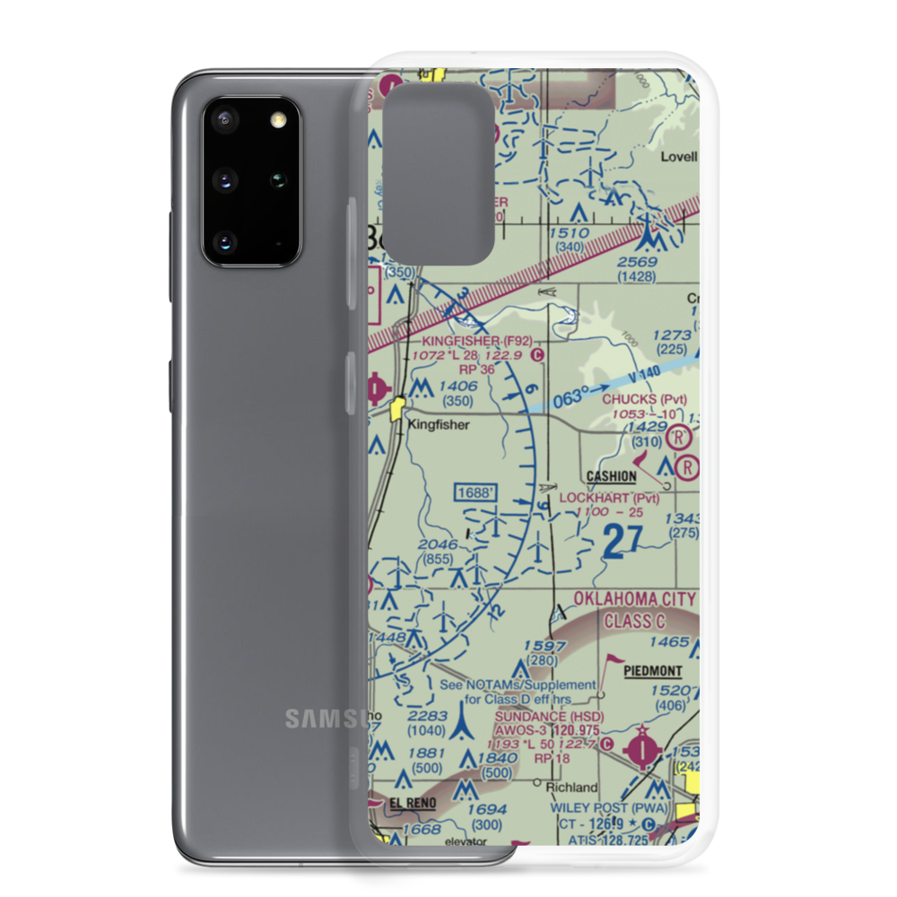 Dave's Place Airport (1OK1) VFR Sectional Samsung Case Samsung Galaxy S20 Plus model shown