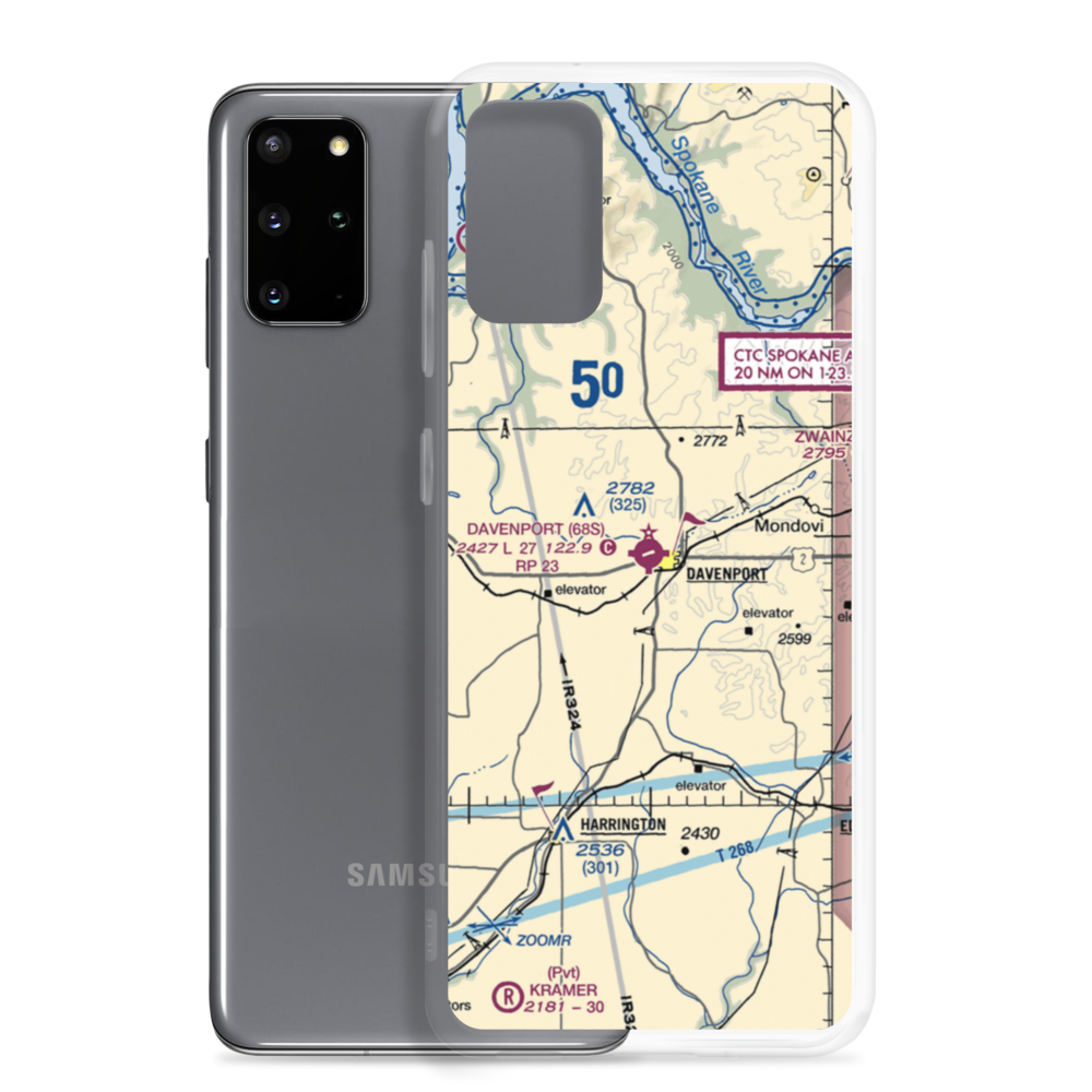 Davenport Airport (68S) VFR Sectional Samsung Case Samsung Galaxy S20 Plus model shown
