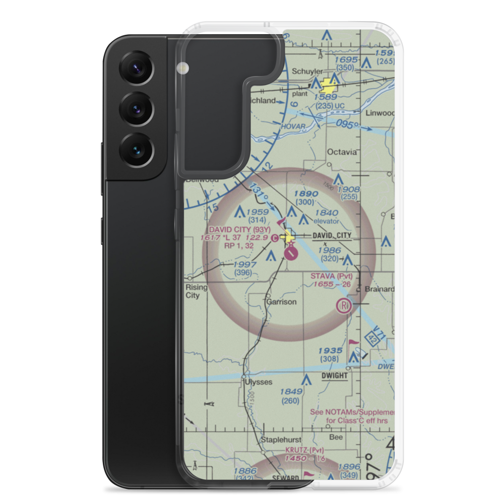 David City Municipal Airport (93Y) VFR Sectional Samsung Case Samsung Galaxy S22 Plus model shown