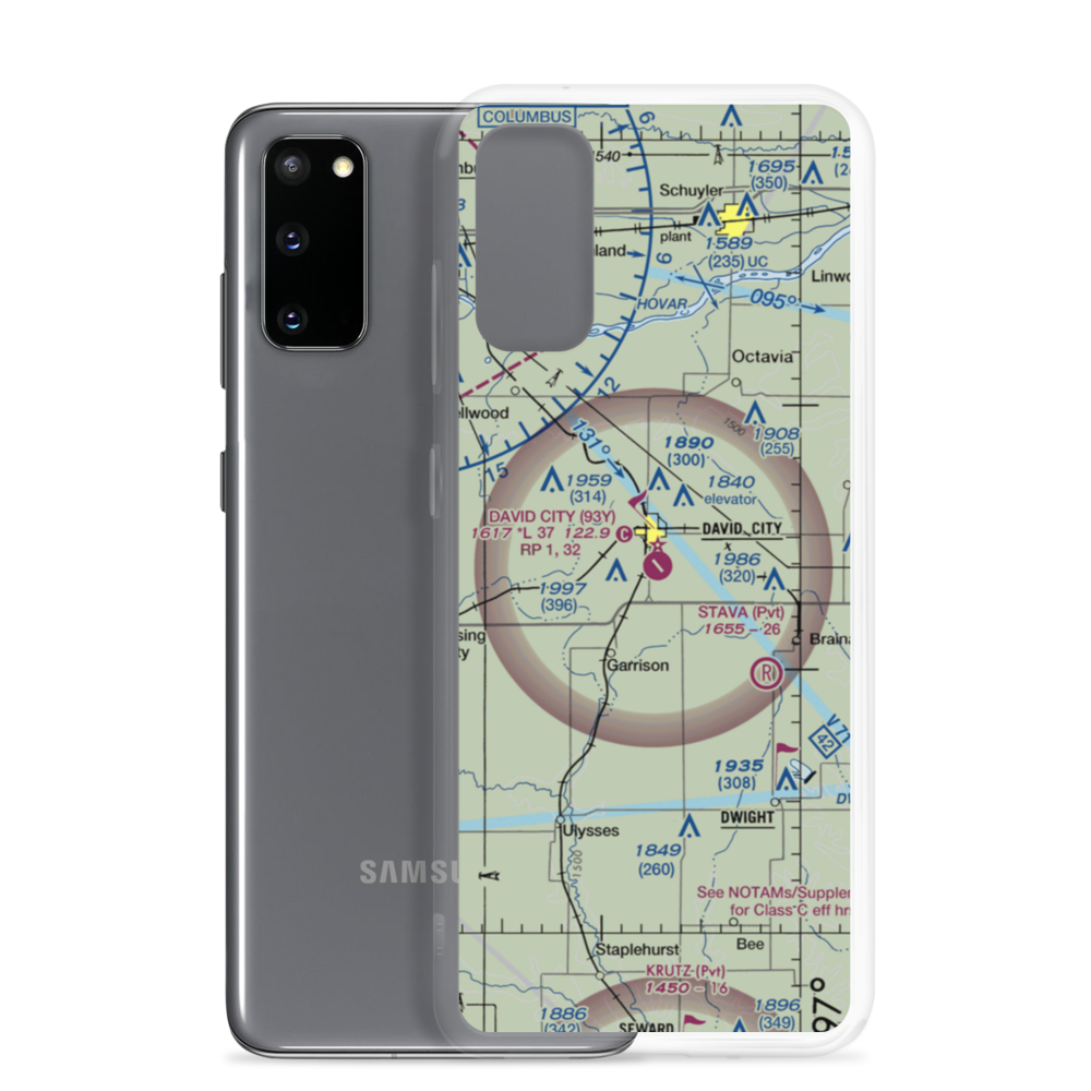 David City Municipal Airport (93Y) VFR Sectional Samsung Case Samsung Galaxy S20 model shown