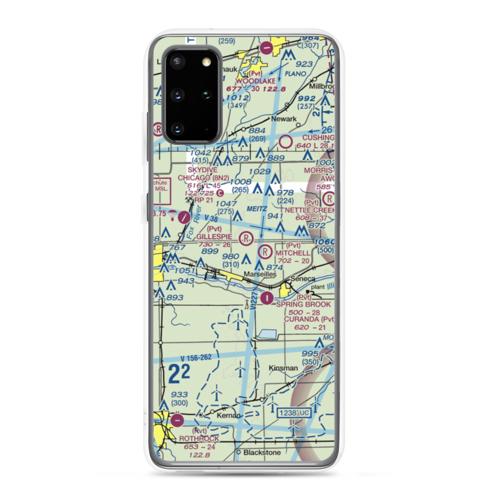 David Gillespie Airport (69IL) VFR Sectional Samsung Case Samsung Galaxy S20 Plus model shown