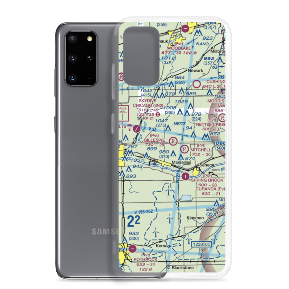 David Gillespie Airport (69IL) VFR Sectional Samsung Case Samsung Galaxy S20 Plus model shown