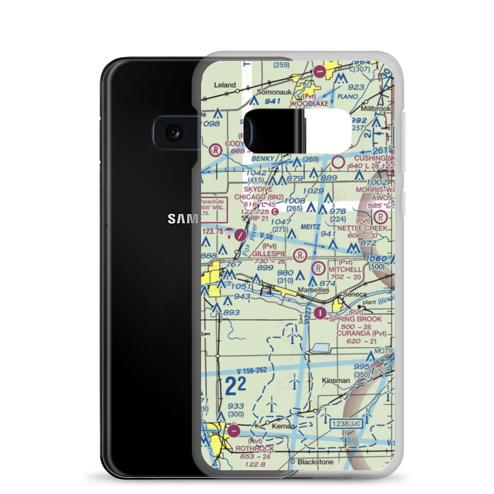 David Gillespie Airport (69IL) VFR Sectional Samsung Case Samsung Galaxy S10e model shown