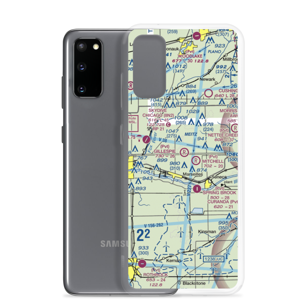 David Gillespie Airport (69IL) VFR Sectional Samsung Case Samsung Galaxy S20 model shown