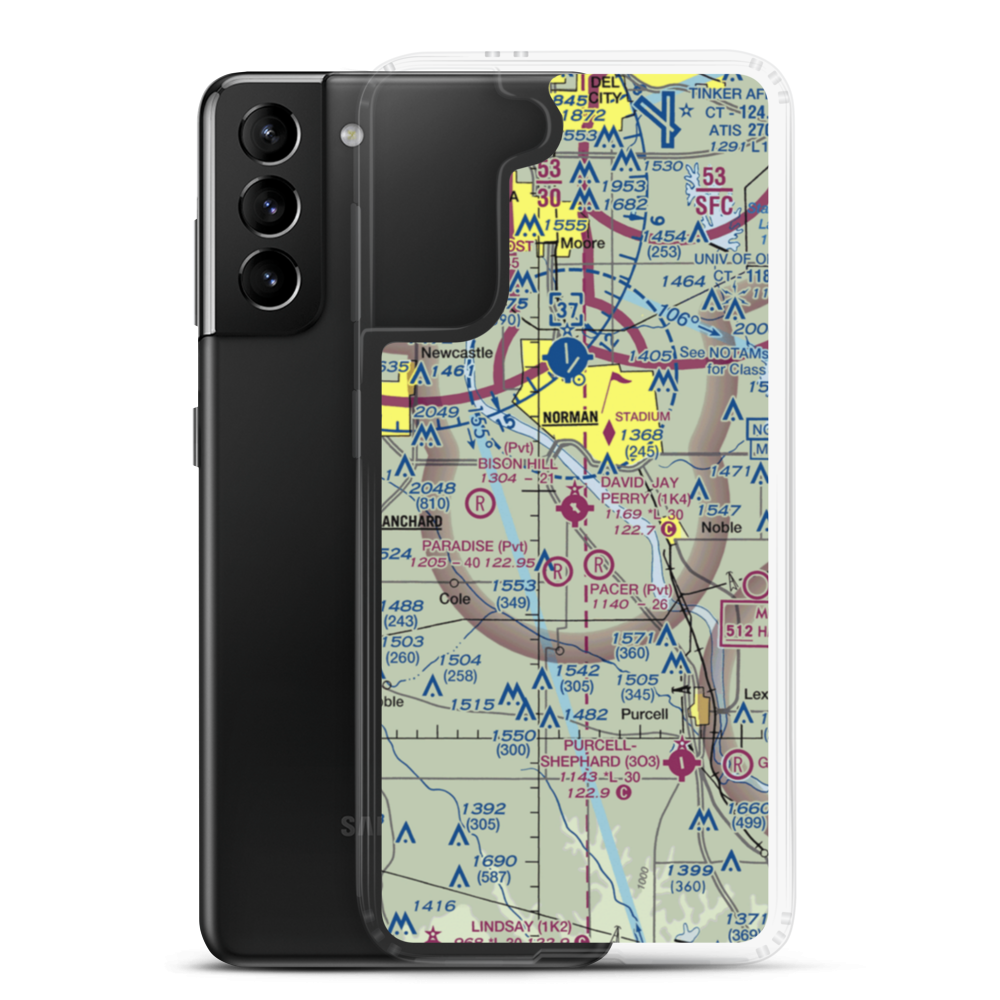 David Jay Perry Airport (1K4) VFR Sectional Samsung Case Samsung Galaxy S21 Plus model shown