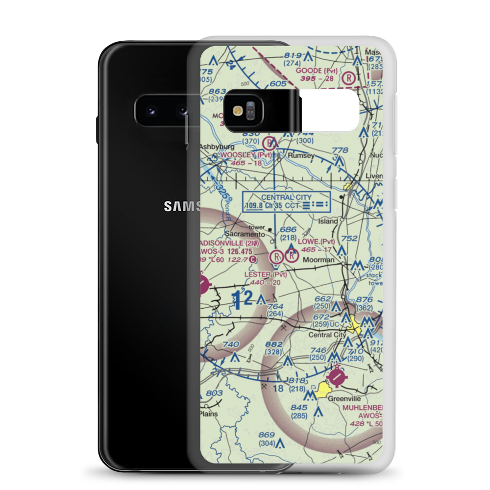 David Lowe Airport (80KY) VFR Sectional Samsung Case Samsung Galaxy S10 model shown