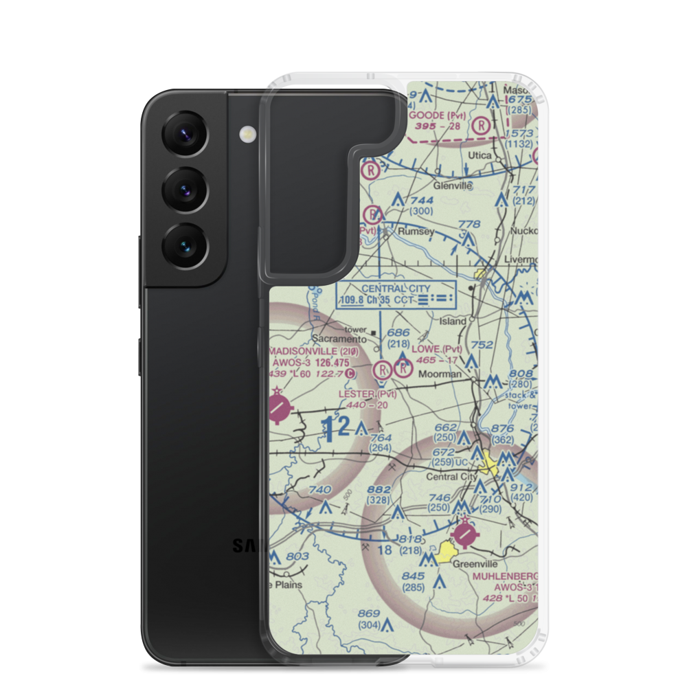David Lowe Airport (80KY) VFR Sectional Samsung Case Samsung Galaxy S22 model shown