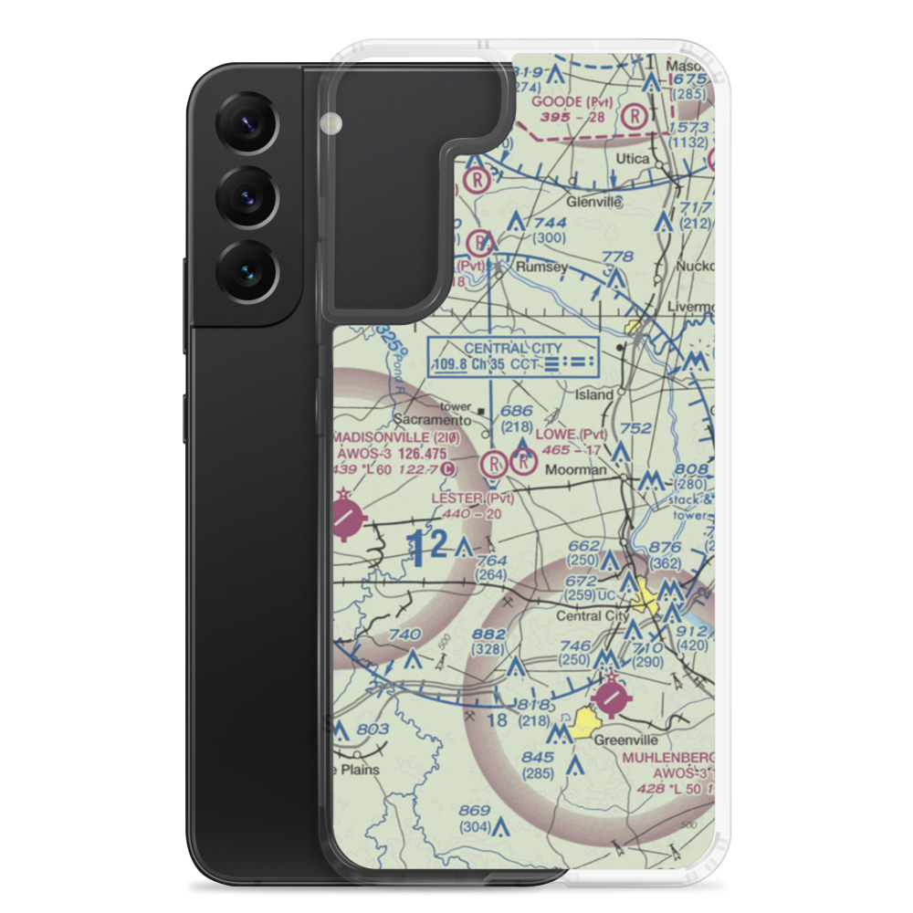 David Lowe Airport (80KY) VFR Sectional Samsung Case Samsung Galaxy S22 Plus model shown