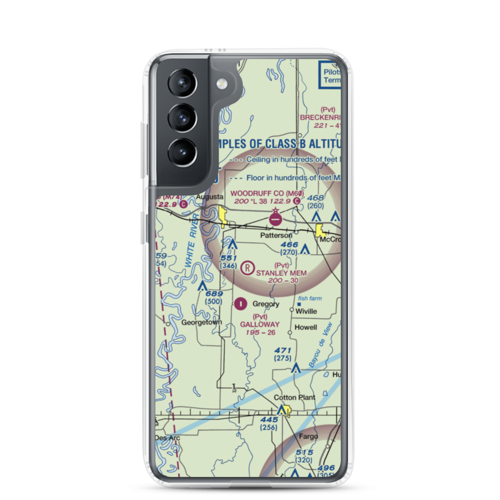 David Stanley Memorial Airport (36AR) VFR Sectional Samsung Case Samsung Galaxy S21 model shown