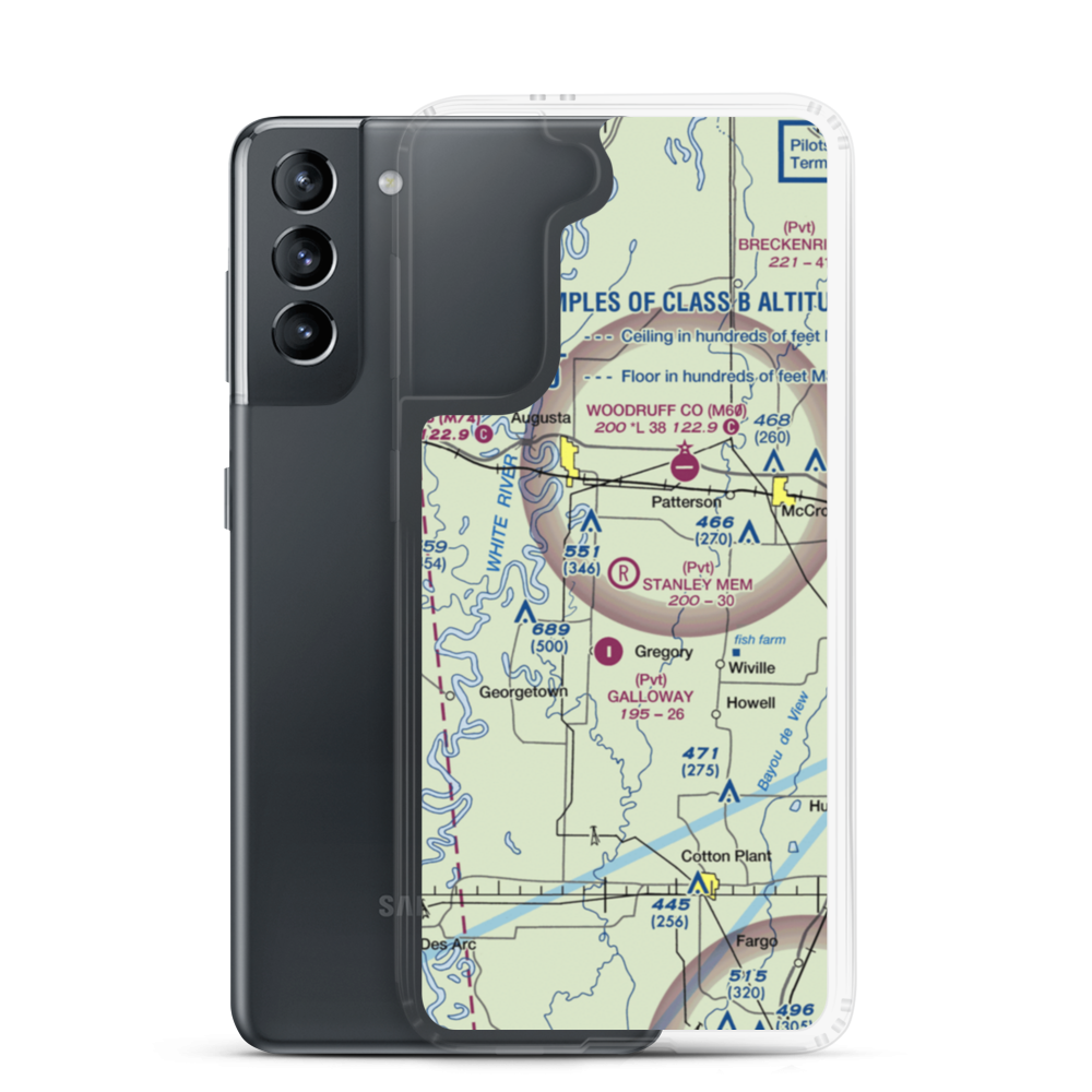 David Stanley Memorial Airport (36AR) VFR Sectional Samsung Case Samsung Galaxy S21 model shown