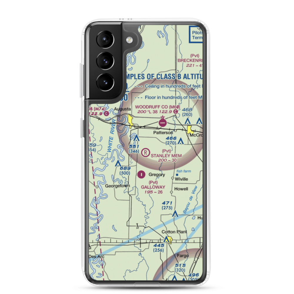 David Stanley Memorial Airport (36AR) VFR Sectional Samsung Case Samsung Galaxy S21 Plus model shown