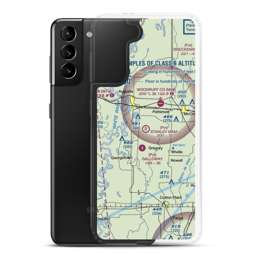 David Stanley Memorial Airport (36AR) VFR Sectional Samsung Case Samsung Galaxy S21 Plus model shown