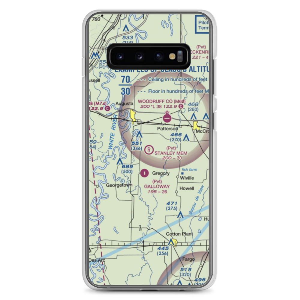 David Stanley Memorial Airport (36AR) VFR Sectional Samsung Case Samsung Galaxy S10+ model shown