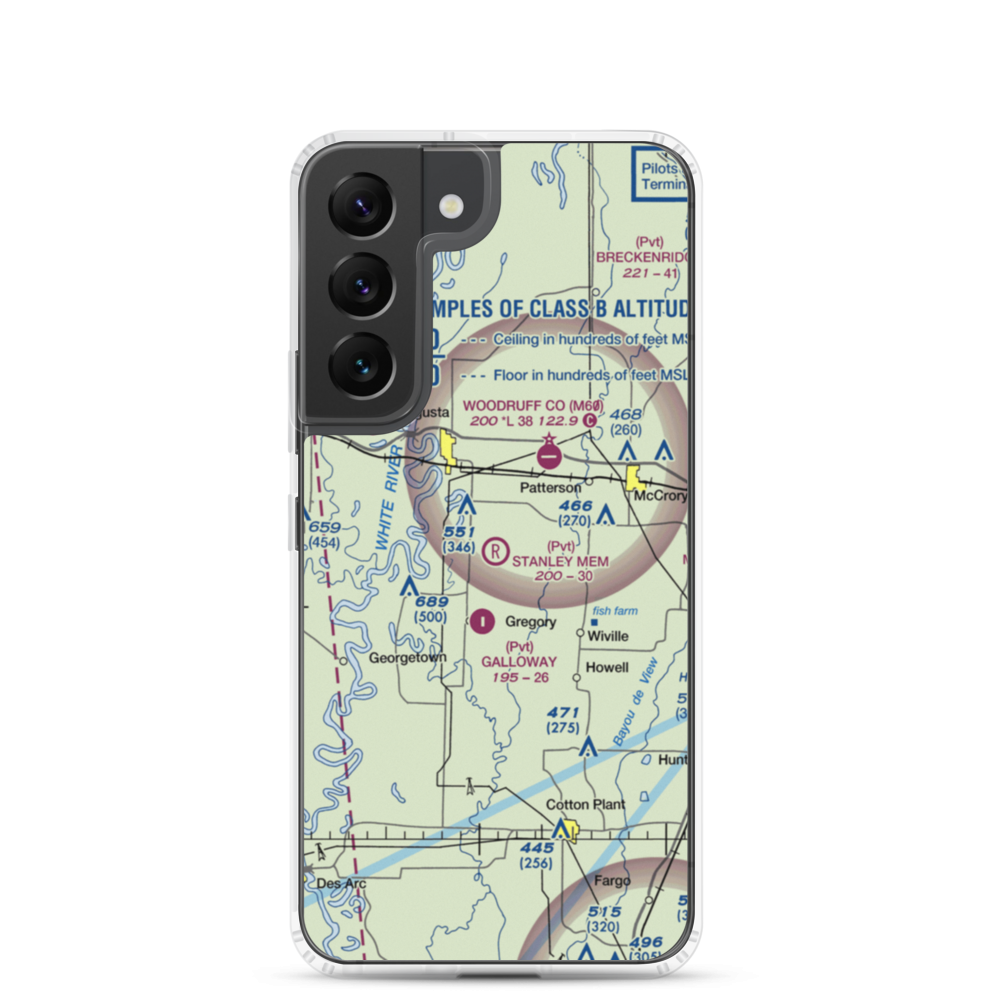 David Stanley Memorial Airport (36AR) VFR Sectional Samsung Case Samsung Galaxy S22 model shown