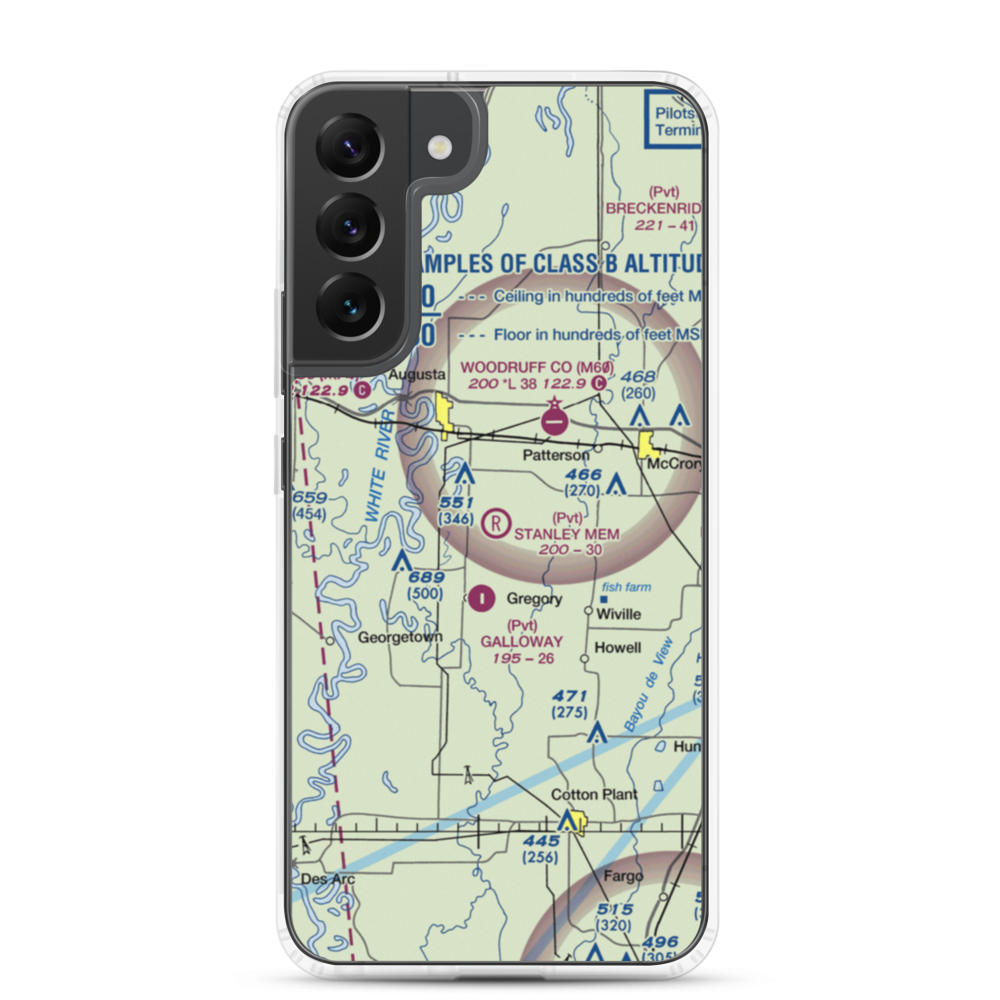 David Stanley Memorial Airport (36AR) VFR Sectional Samsung Case Samsung Galaxy S22 Plus model shown
