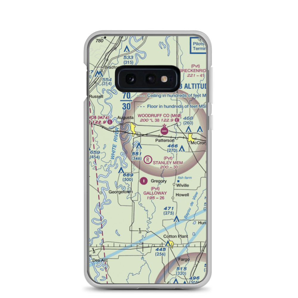 David Stanley Memorial Airport (36AR) VFR Sectional Samsung Case Samsung Galaxy S10e model shown