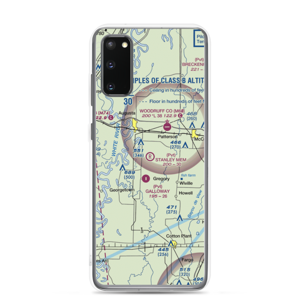 David Stanley Memorial Airport (36AR) VFR Sectional Samsung Case Samsung Galaxy S20 model shown