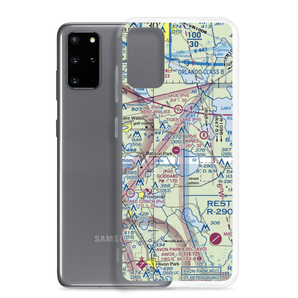 David Wine's Airstrip (62FL) VFR Sectional Samsung Case Samsung Galaxy S20 Plus model shown