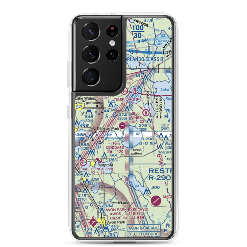 David Wine's Airstrip (62FL) VFR Sectional Samsung Case Samsung Galaxy S21 Ultra model shown