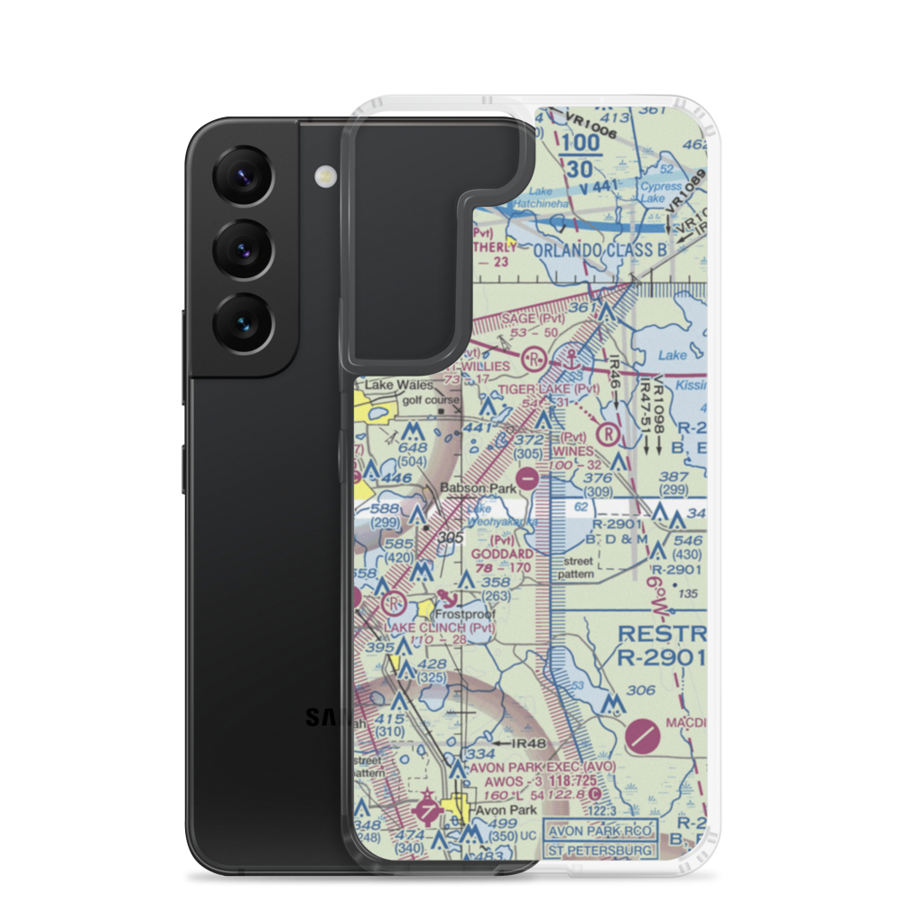 David Wine's Airstrip (62FL) VFR Sectional Samsung Case Samsung Galaxy S22 model shown