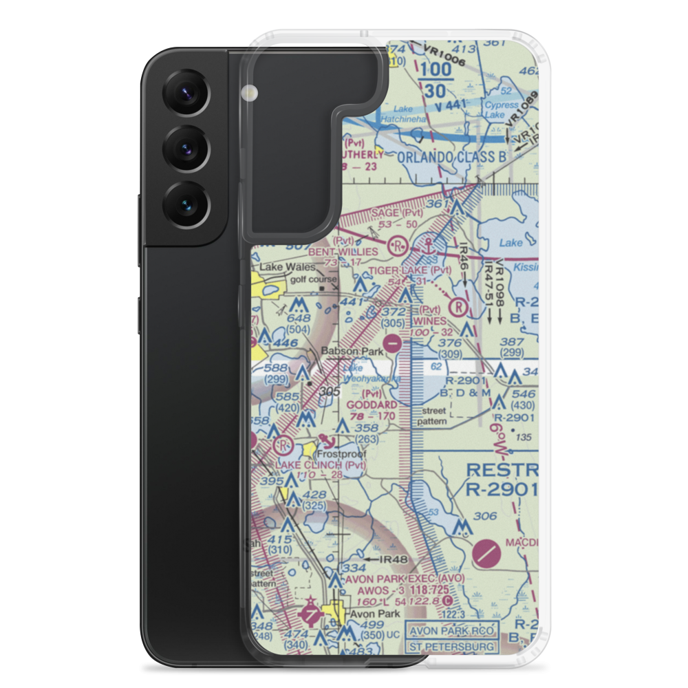David Wine's Airstrip (62FL) VFR Sectional Samsung Case Samsung Galaxy S22 Plus model shown