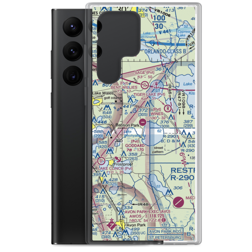 David Wine's Airstrip (62FL) VFR Sectional Samsung Case Samsung Galaxy S22 Ultra model shown